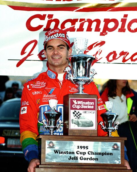 Jeff Gordon With His Winston Cup