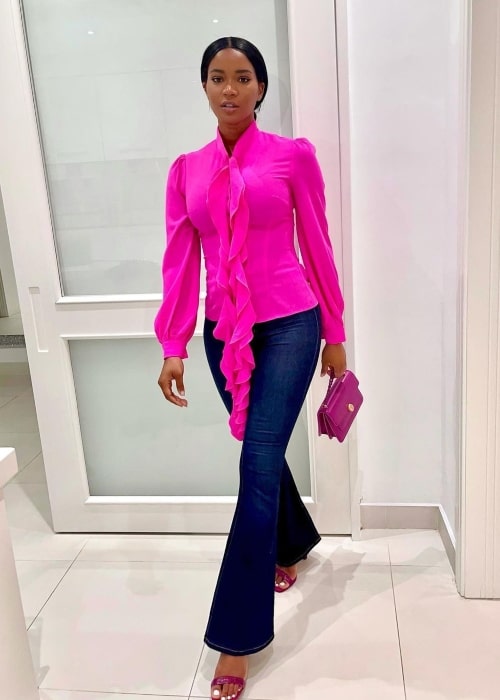 Leila Lopes in Pink Outfit 