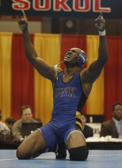 ormer Nebraska-Kearney All-American Wrestler Kamaru Celebrating The Victory