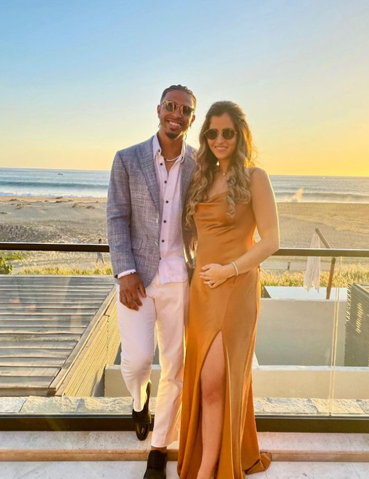 New York City, United States. 31st Aug, 2023. Professional baseball player Francisco  Lindor and Katia Reguero attend the night session at the US Open in New  York City, NY, USA on August