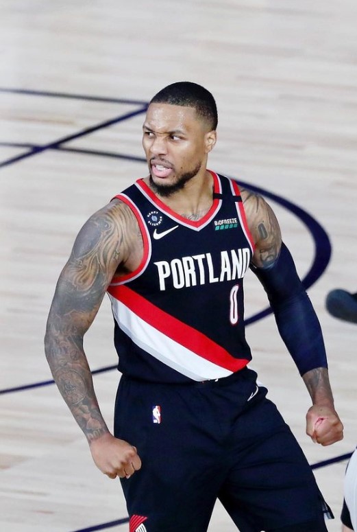 Damian Lillard In The Blazers Jersey