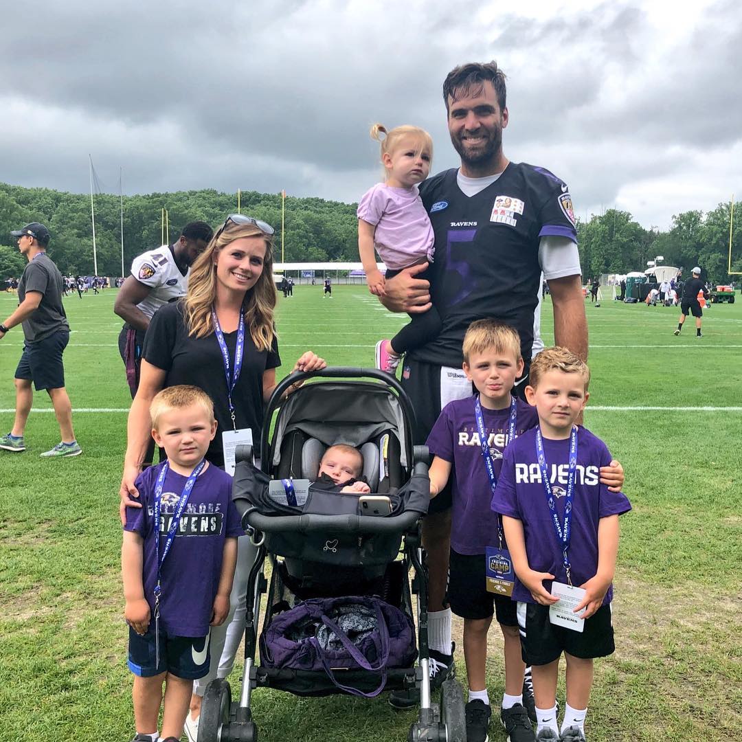 Dana Grady With Joe Flacco And Their Five Children