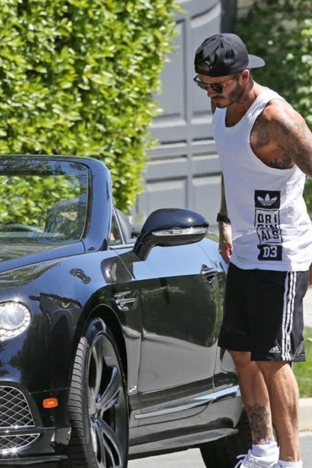 David Beckham Entering His Bentley 