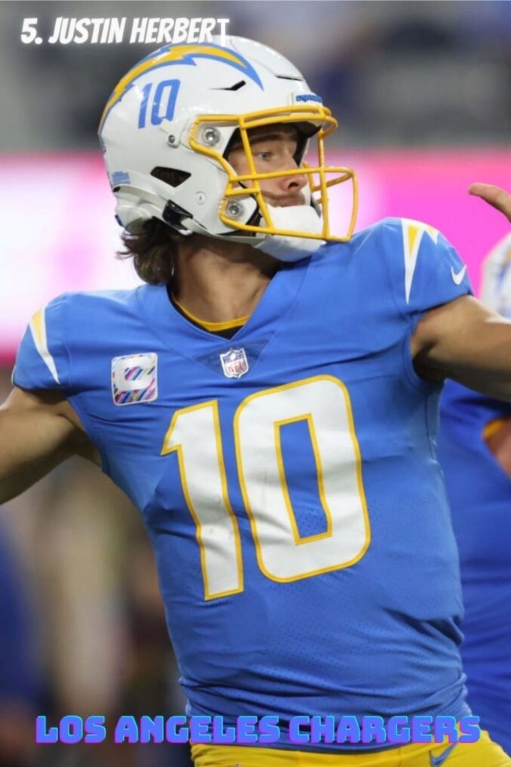 Los Angeles Chargers Starting QB Justin Herbert (Source: The Spun)