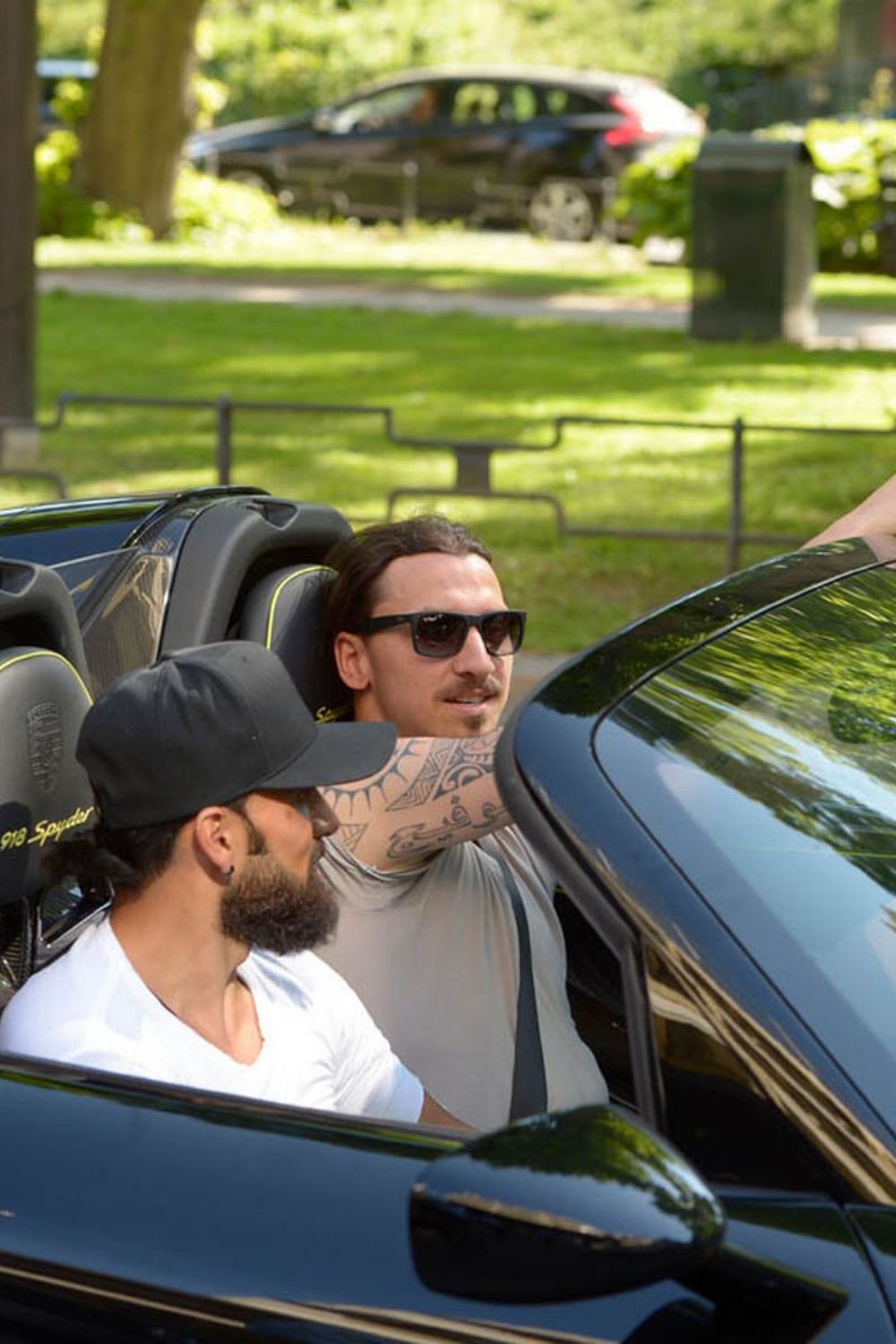 Swedish Soccer Player Zlatan Ibrahimovic Driving His Porsche (Source: The Mirror)