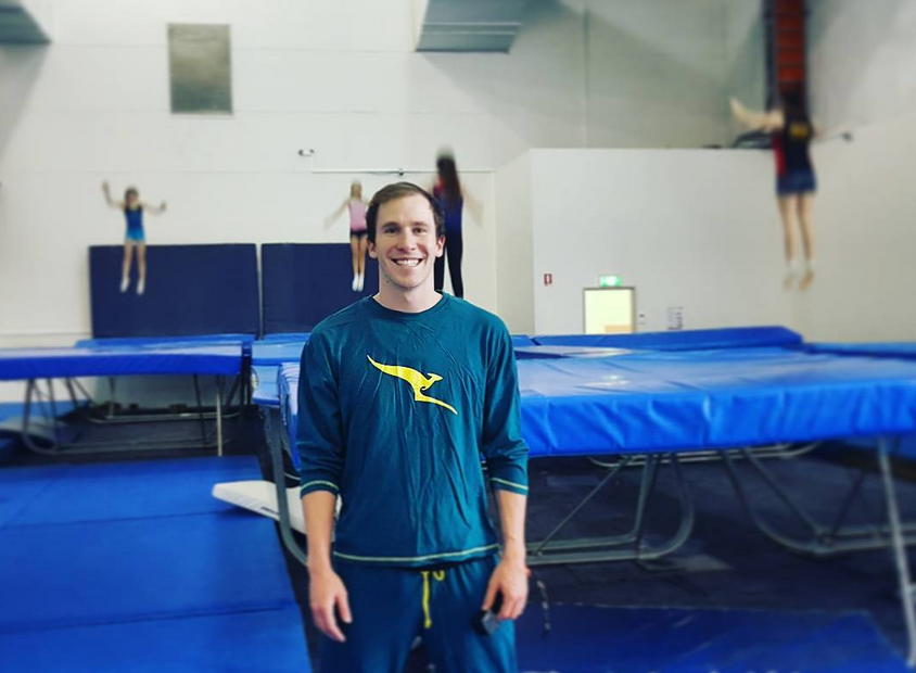 Blake Gabby Practising Trampoline Gymnastic At SA Aquatic & Leisure Centre 