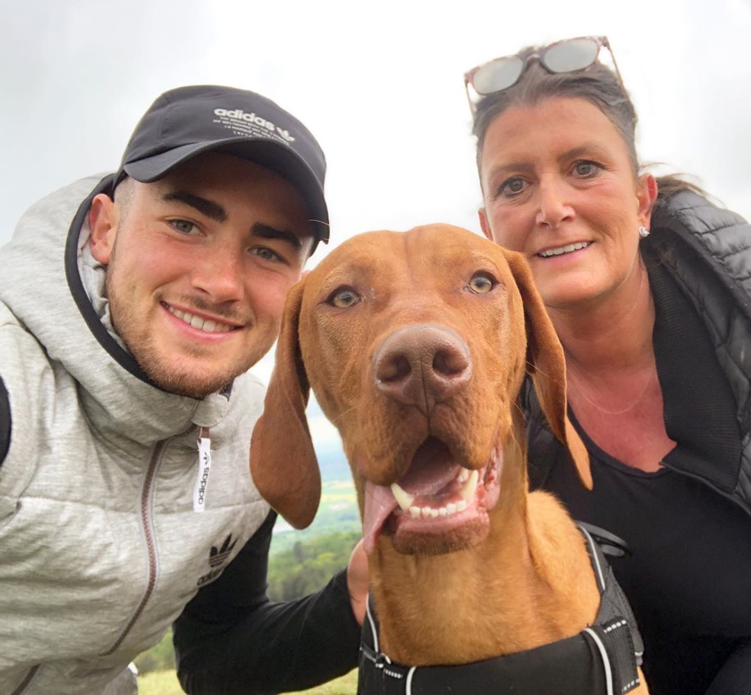 Jack with his mom and dog 
