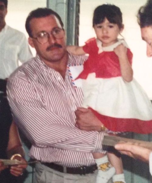 A Childhood Photo Of Jayne Caldwell With Her Father