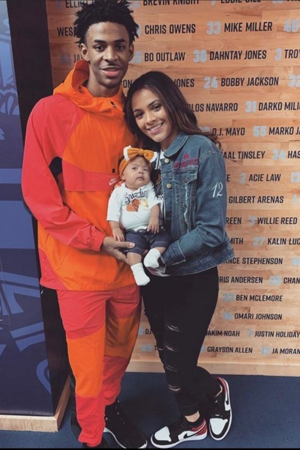 Ja Morant And KK Dixon With Their Daughter 