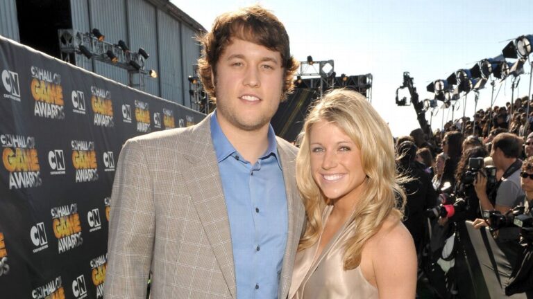 Matthew Stafford With His Wife Kelly Hall