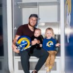 NFL Player Cooper Kupp With His Sons, Cooper Jr, And Cypress