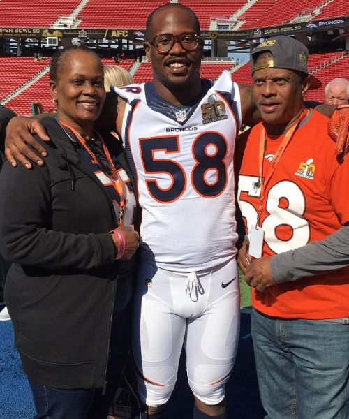 Von Miller Sr. With His Wife Gloria And NFL Player Son Von Miller