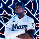 Baseball Outfielder Lewis Rocking In Maimi Marlins Jersey