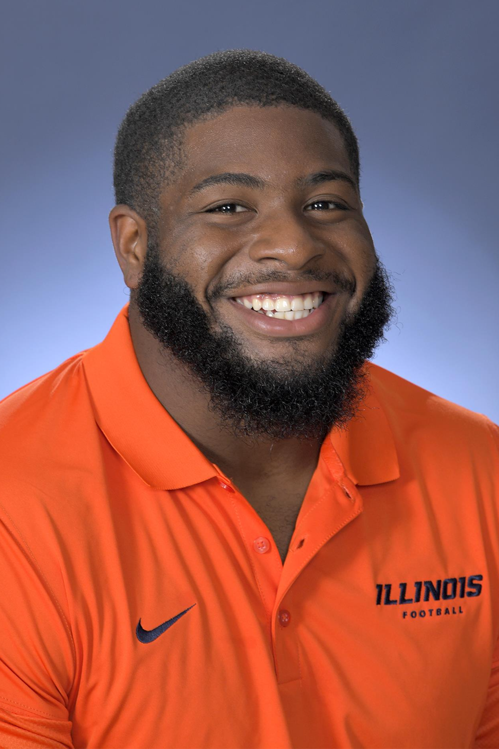 Kenyon Jackson wearing Illinois University Football Jersey