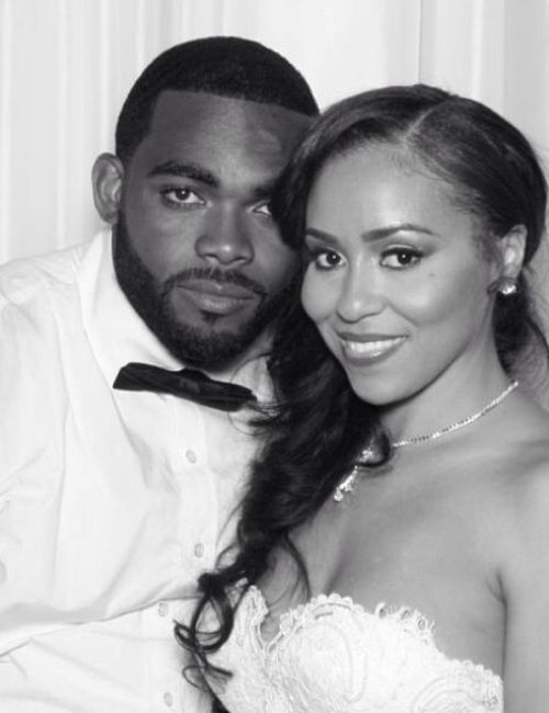 Carlyne With Her Husband Brandon Graham At Their Wedding