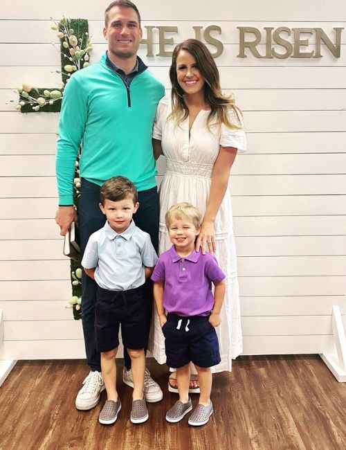 Kirk Cousins With His Wife Julie And Two Sons