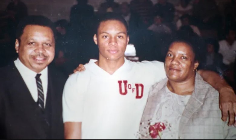 Gus Johnson In His Younger Days With His Parents