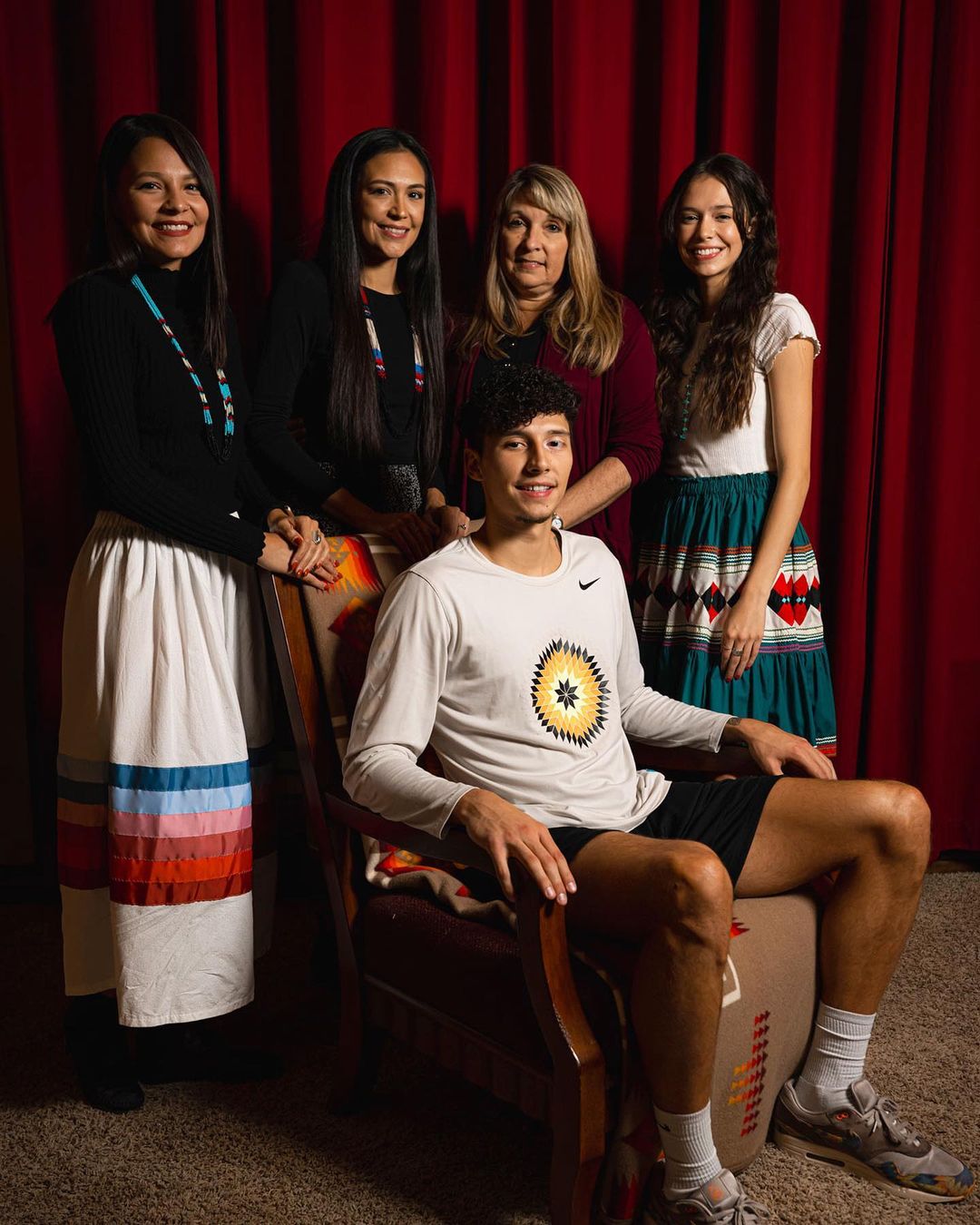 Lindy Waters III With His Mother And His Sisters