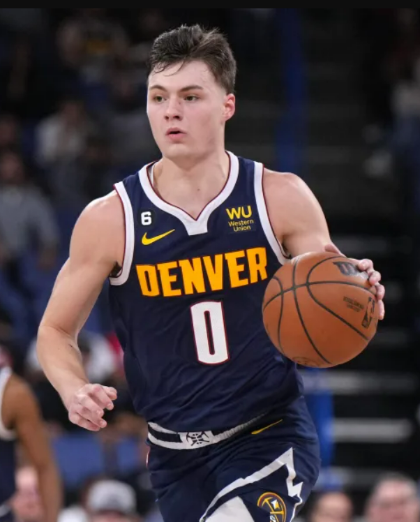 NBA player Christian Bruan playing for Denver Nuggets 