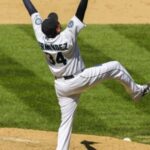 Baseball Player Felix Hernandez Celebrating After His Perfect Game