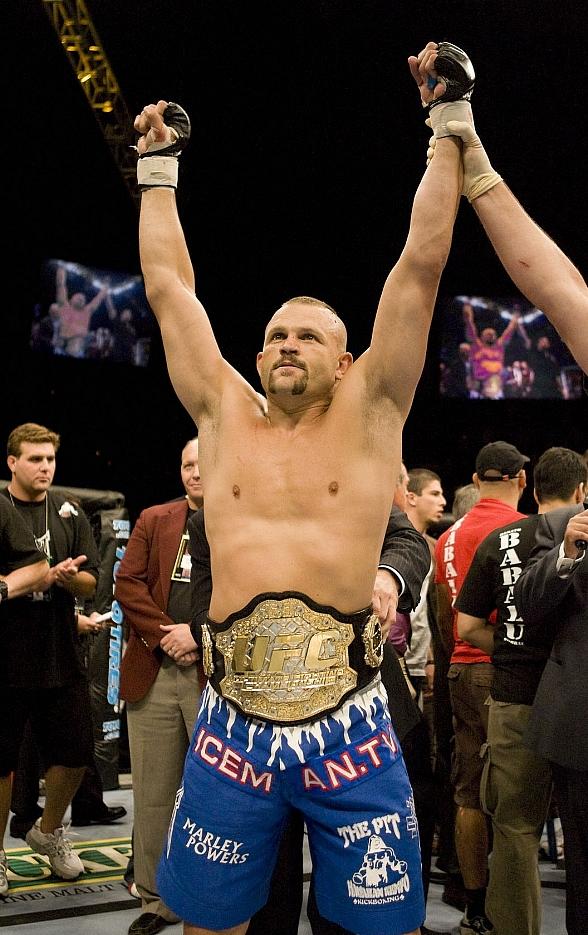 Chuck Liddell With UFC Lightweight Championship Title