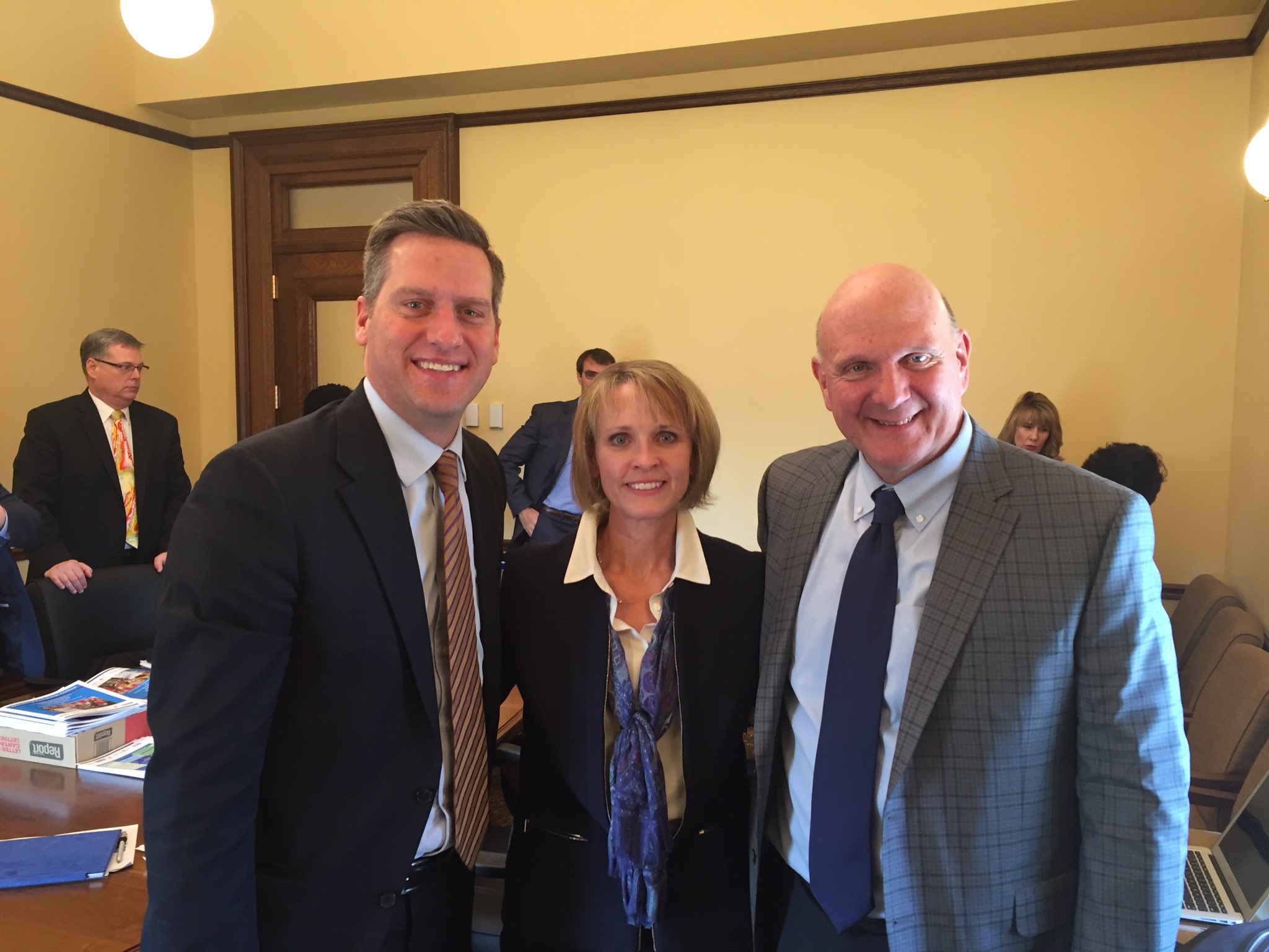 Connie Snyder Along With Steve Ballmer After A Meeting 