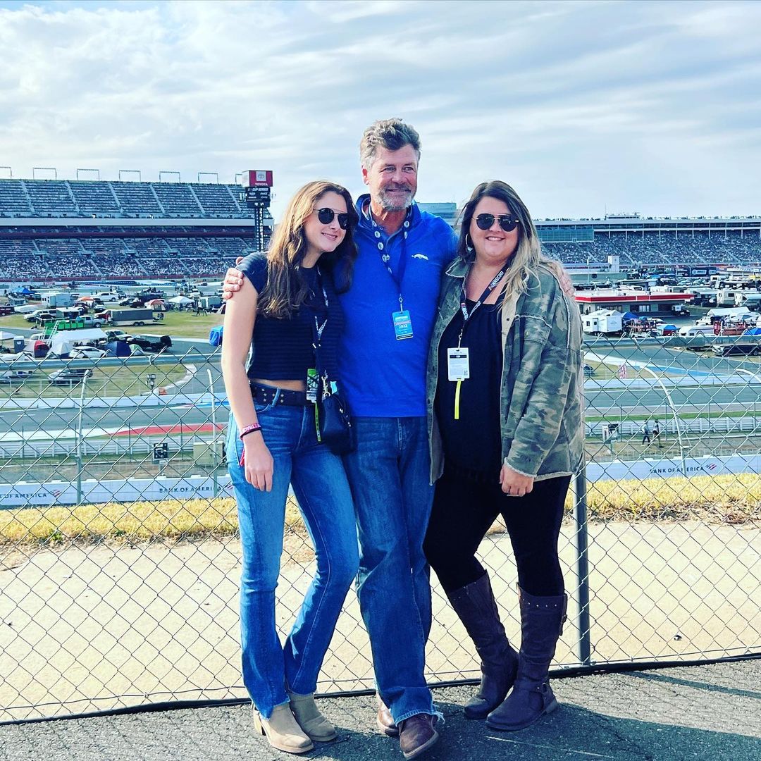 Michael Waltrip With His Daughter, Macy (Left) & Caitlin (Right)