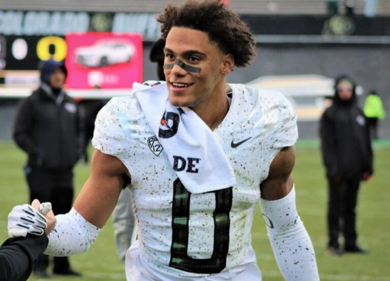 American Football Cornerback Christian Gonzalez