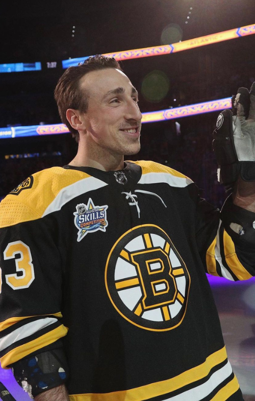 Brad Marchand Getting Ready For The Game Wearing His Suit