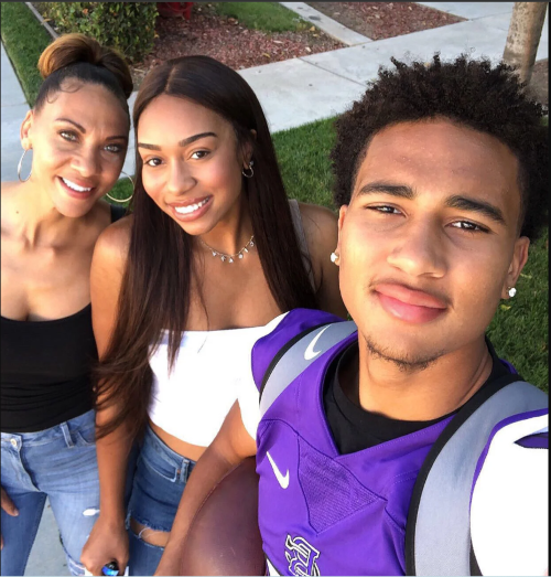 C. J. Stroud With His Mom And Sister