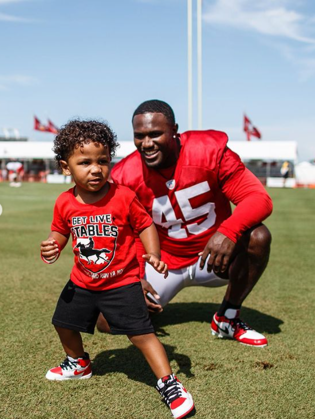 Devin White with his son