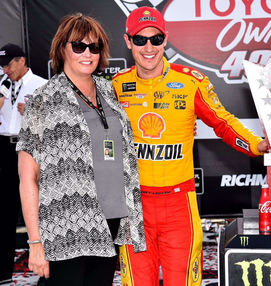 Joey Logano With His Mother 