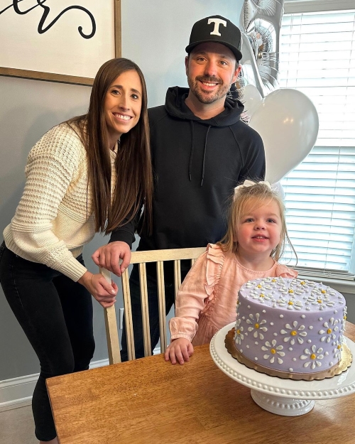 Josh Berry with his wife and daughter