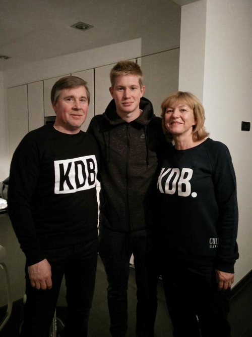 Kevin De Bruyne With His Father And Mother