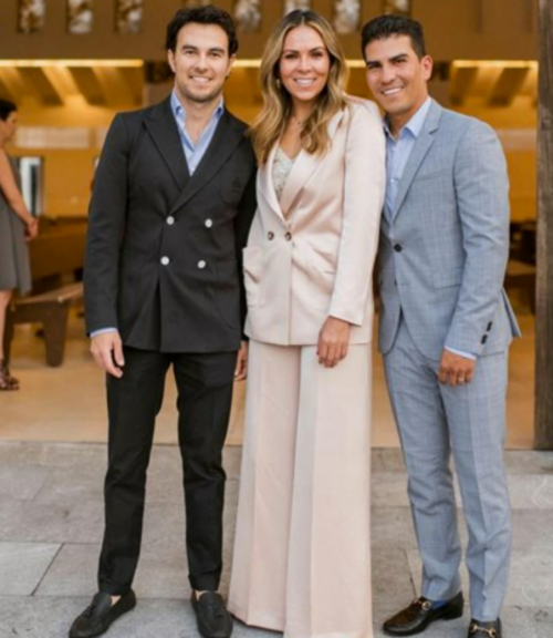 Sergio Perez With His Sister And Brother