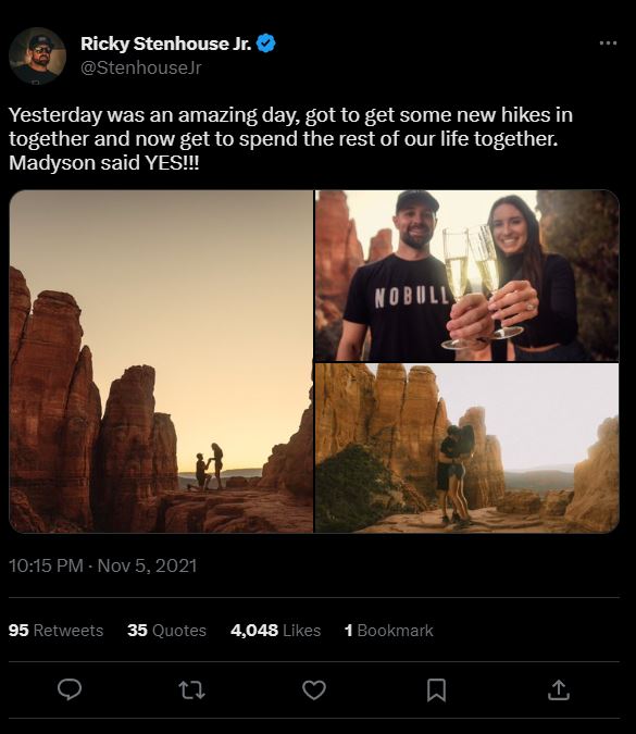 Ricky Stenhouse Proposed To Madyson 