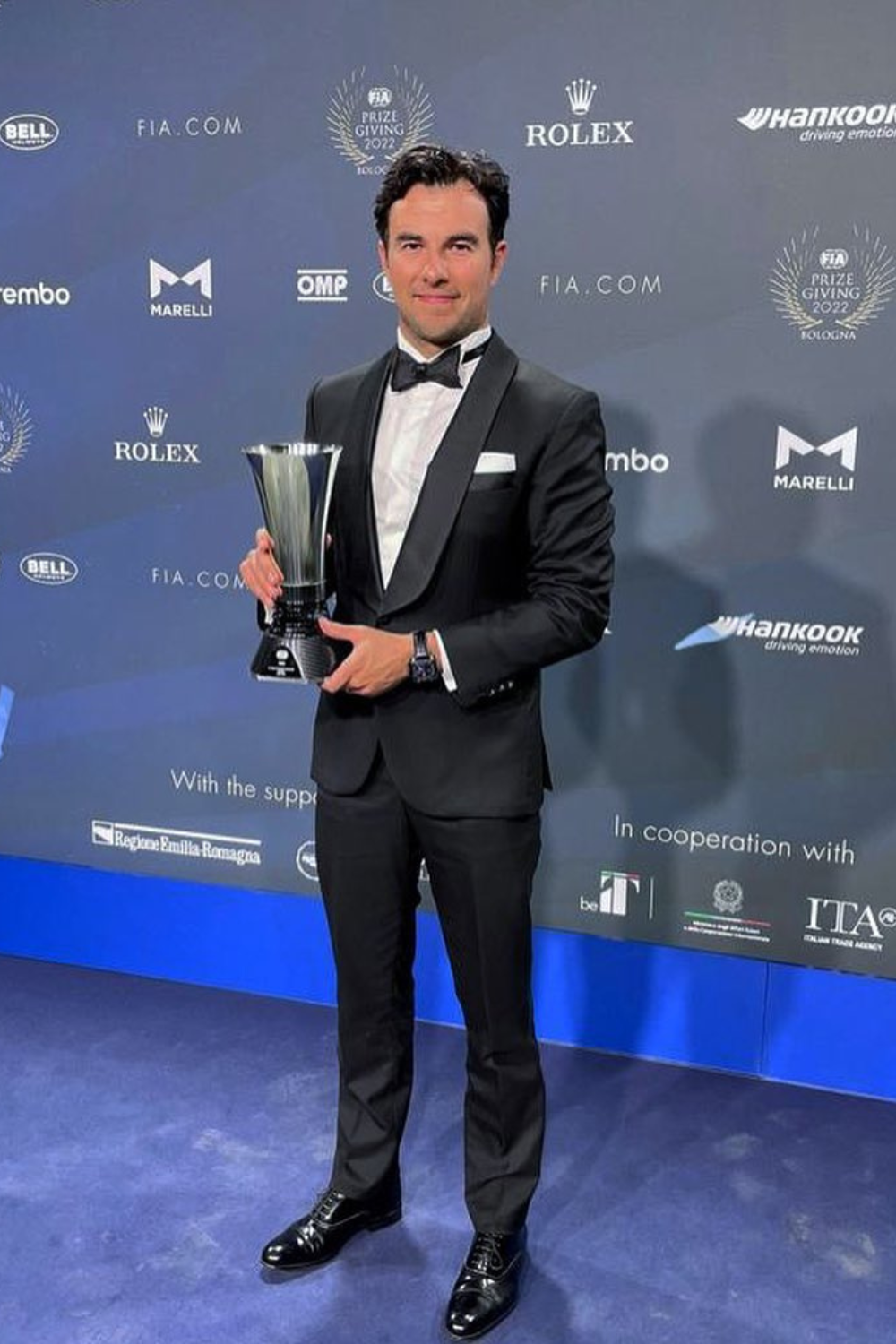 Sergio Perez Receiving Award