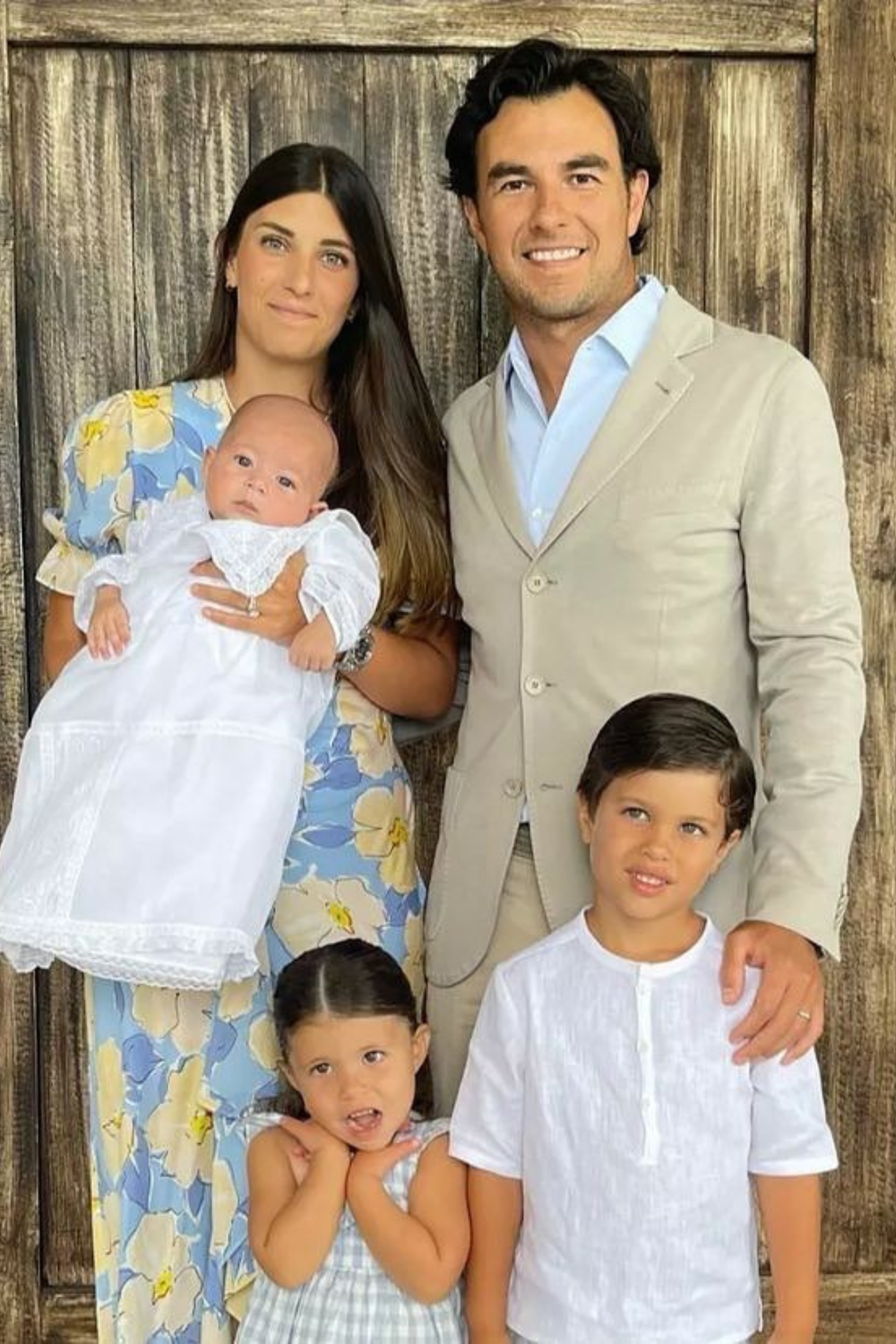 Sergio Perez With His Wife And Children