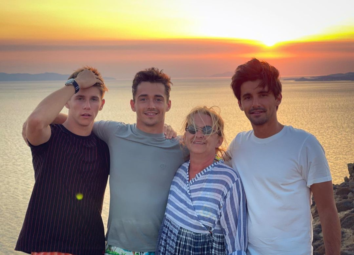 Charles Leclerc With His Brothers And Mother