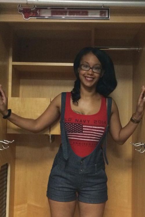 Shanique Dickerson Stands In The Locker Room Of The Chicago Bulls In 2014 
