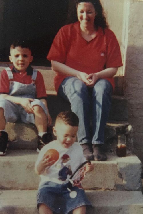 Devin With His Brother And Mother In Childhood