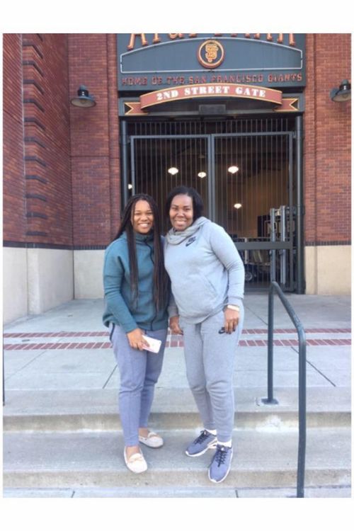 Tiann Ayton(Left) Pictured With Her Mother Andrea Ayton Outside San Francisco Giants Stadium In 2017