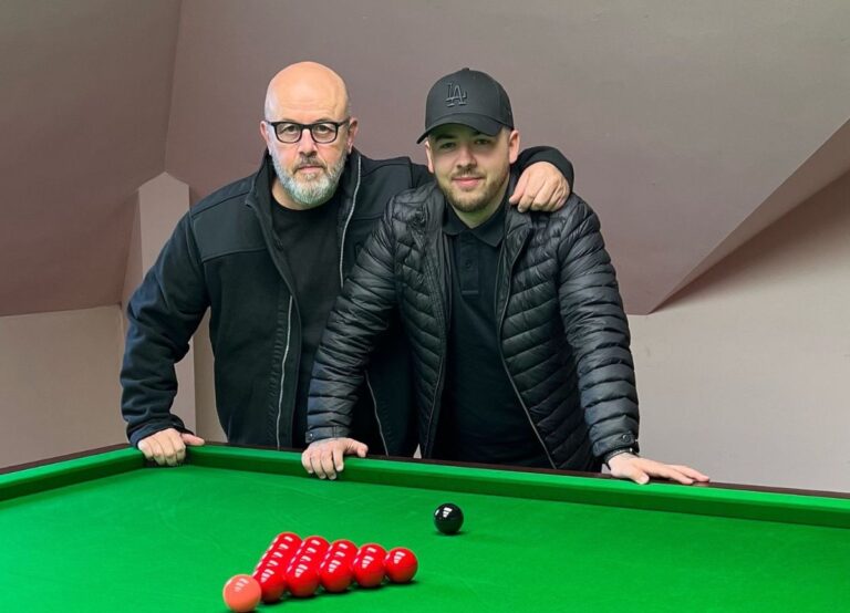 Luca Brecel Pictured With His Father Carlo Brecel In March 2023