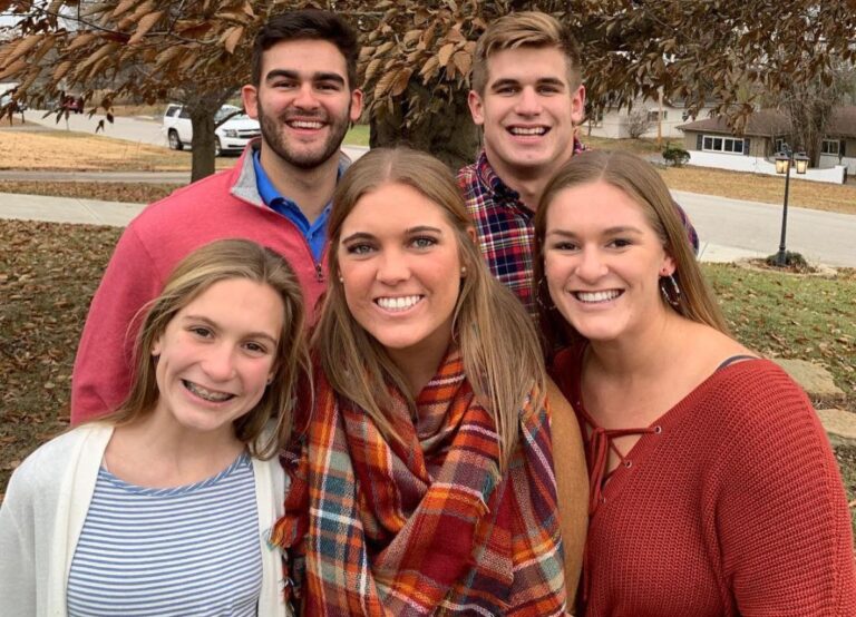Michael Mayer(Top Right) Pictured With His Three Sisters And His Older Brother A.J. Mayer In 2018