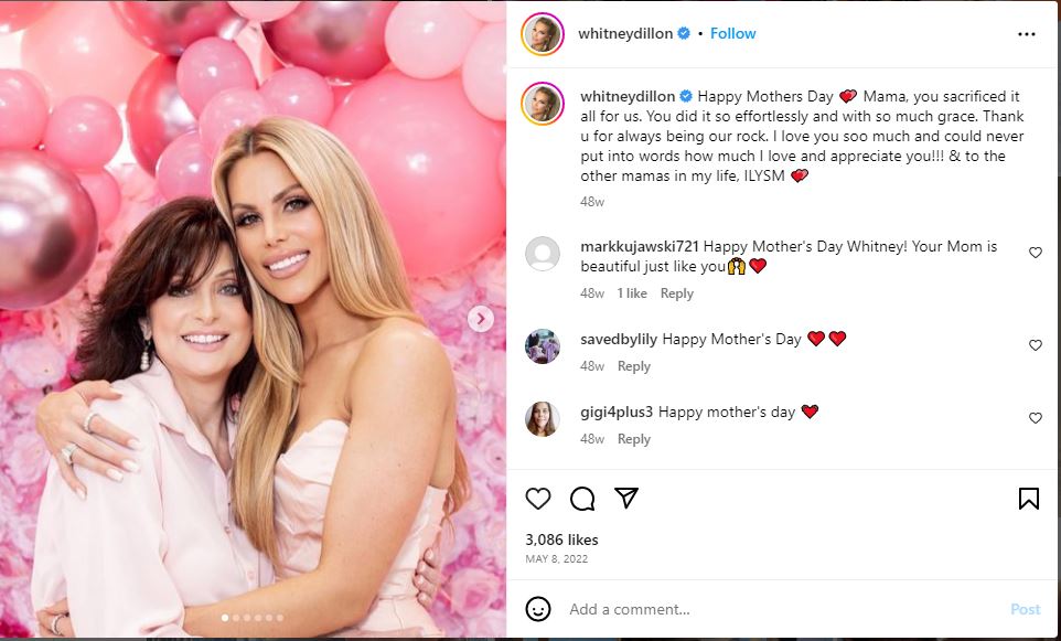 Whitney Dillon's Mother Day Post 
