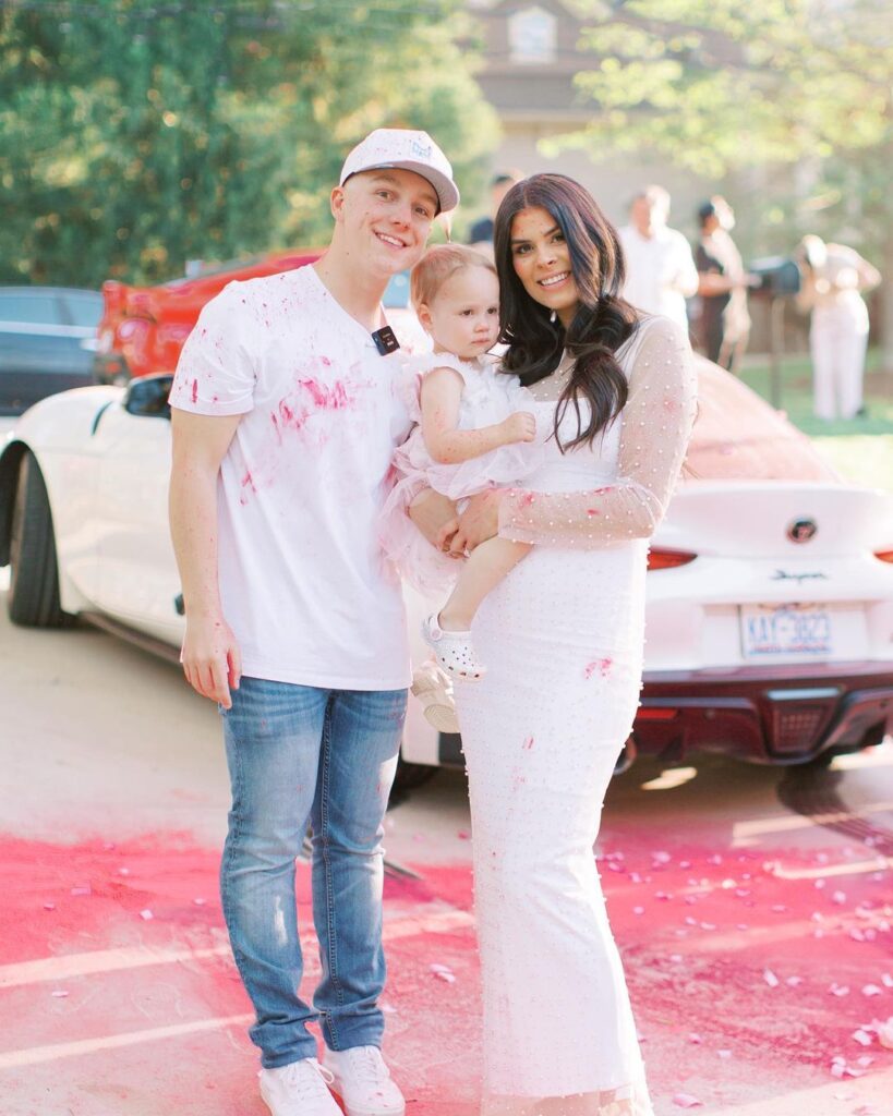 John Hunter Nemechek And Taylor Celebrating The Gender Reveal Of Their Second Child