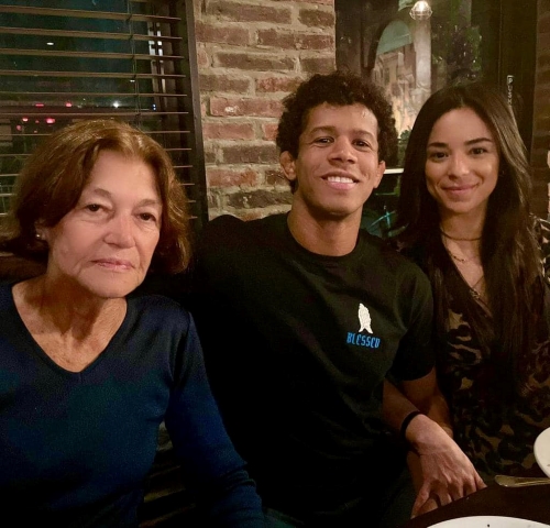 Adriano Moraes With His Mother And Wife Lala