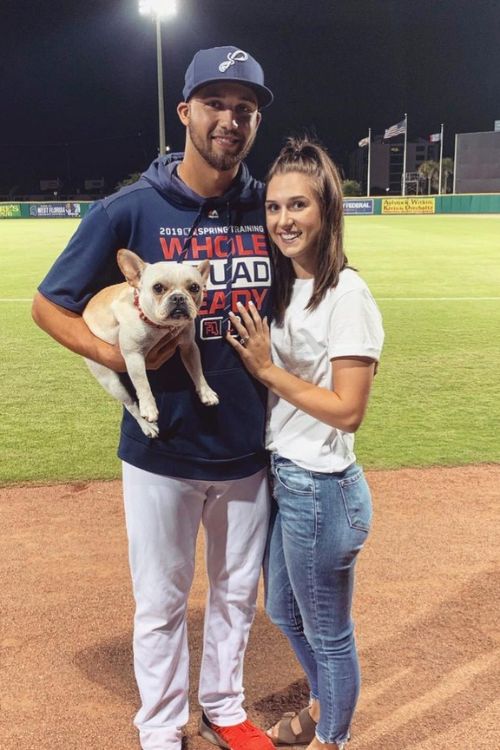 Alex Kirilloff And His Wife Jordan Kircher Posing For A Photo