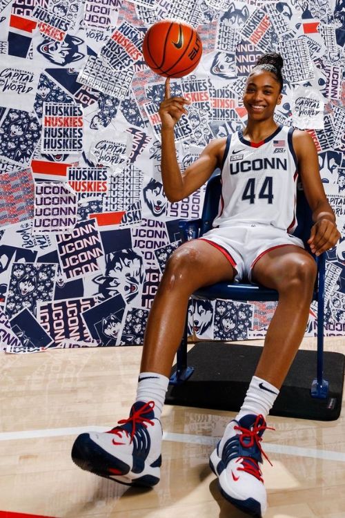 Aubrey Griffin Poses For A Photo In UCONN Colors