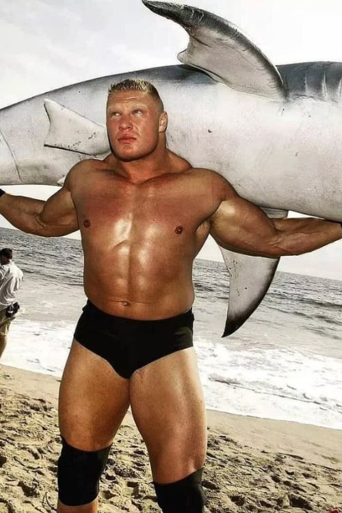 Brock Lesnar Carrying A Shark During A Skit